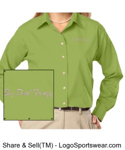 Ladies Long Sleeve Stain Release Poplin Design Zoom